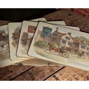 Clover Leaf Table Mats,Inns Of UK,(4),Resist-Heat,Juice,Alcohol,Cottagecore